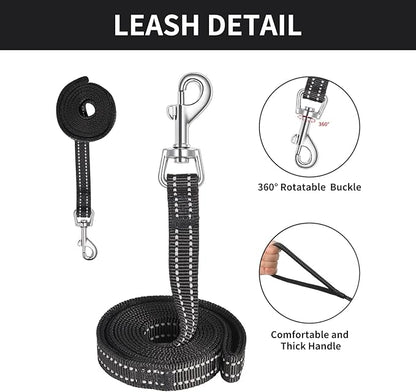 AMTOR Dog Harness with Leash Set,No Pull Adjustable Reflective Step-in Puppy Harness with Padded Vest for Extra-Small/Small Medium Large Dogs and Cats(Blackwhite),XLarge(Chest:19.5''''-23''''