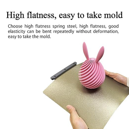 HzdaDeve AD5X Build Plate with Handle for 5M/5M Pro/AD5X Double Sided Textured Board Heated Bed Spring Steel Flexible Platform Glue-Free Printing for FLASHFORGE 3D Printer (Gold)