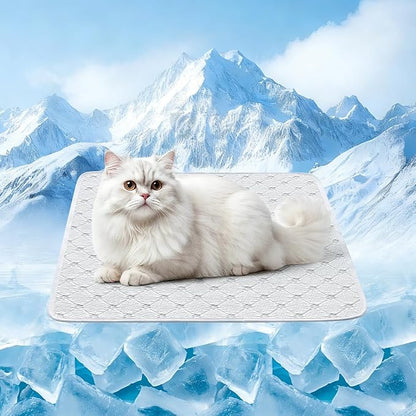 Dog Cooling Mat - Instant 6-12°F Drop, Cooling Mat for Pets Q-MAX >0.5 & Machine Washable, Anti-Slip Bottom, Cool Relief Bed for Dogs & Cats Light Gray 24" x 18"
