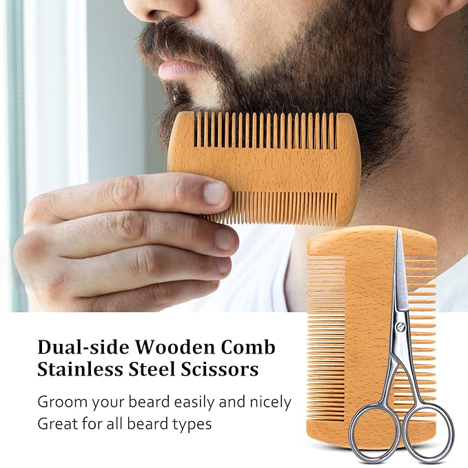 MALE GOD Beard Kit, Beard Growth Kit w/Natural Ingredients Beard Oil & Balm, Men's Care & Grooming Set w/Beard Brush & Comb, Anniversary | Birthday Gifts for Men, Him, Husband, Boyfriend, Dad