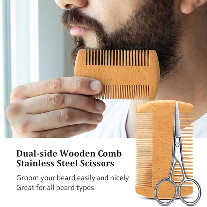 MALE GOD Beard Kit, Beard Growth Kit w/Natural Ingredients Beard Oil & Balm, Men's Care & Grooming Set w/Beard Brush & Comb, Anniversary | Birthday Gifts for Men, Him, Husband, Boyfriend, Dad