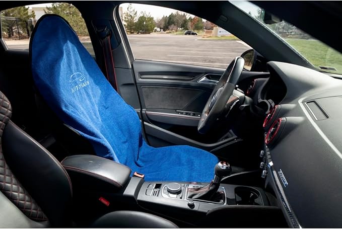 Waterproof Car Seat Towel Cover, Towel that Goes Over Car Seat for Sweat Protection, Quick-Dry Microfiber, Non-Slip Backing, Machine Washable, Fits Cars SUVs Trucks