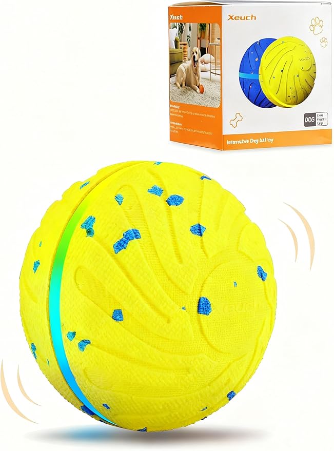 Xeuch Smart Interactive Dog Balls, Automatic Moving Ball for Medium and Large Dogs, ETPU New Material, Motion Activated Rolling & Rotating Bouncy Toy for Dog Enrichment & Stimulation