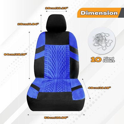 2PCS Car Front Seat Cover with 2 Headrest Covers, Breathable Waterproof Seat Covers for Front Seats, Universal Seats Cover Protector Car Accessories for Most Vehicles (Blue)