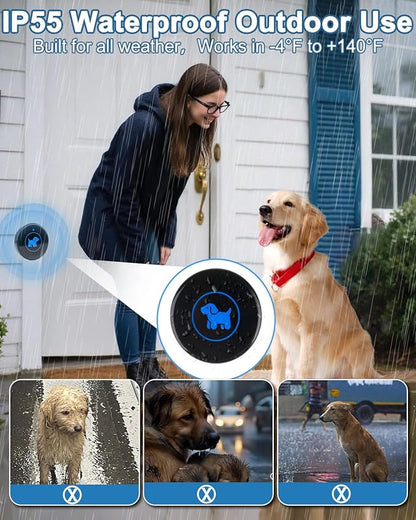 Dog Door Bell (2026 Enhanced Touch), Wireless Dog Doorbells for Potty Training – Dog Bells to Go Outside, 1000Feet Range, Waterproof Button, 55 Melodies & 5 Notification Modes(2 Buttons)