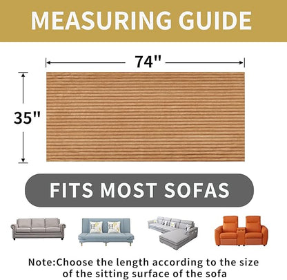HAOMAIJIA Waterproof Couch Cover for Dogs Washable,Faux Fur Pet Couch Covers for Sofa,Soft Dog Bed Cover Non-Slip Couch Covers for 3 Cushion Couch Sofa Pet Friendly (Khaki, 35" x 74")