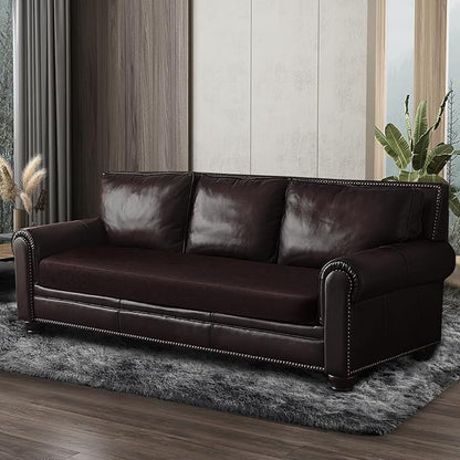 ANARACHON Leather Look Couch Cushion Covers Sofa Seat Slipcovers Sets Couches Furniture Protector for Sectional Armchair Loveseat Pets Kids Stretch Spandex Fabric (1 Cushion XL Sofa, Chocolate)