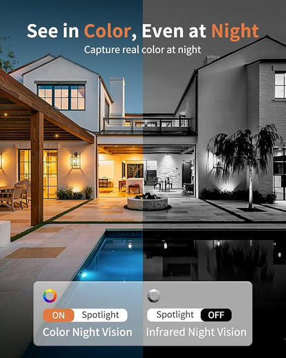 2K Cameras for Home Security, 5G & 2.4G WiFi Security Camera Indoor Outdoor for Baby Pet Dog Cat Nanny, 2-Way Audio, Color Night Vision, Siren, 24/7 Local Recording, IP65, Work with Alexa, K07-4P