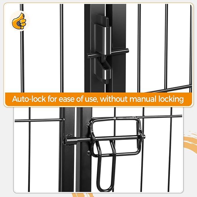 Yaheetech Wide Panel Dog Playpen, 8 Panels 40 inch High Pet Pen with Gate, Portable Indoor Outdoor Fence for Medium/Large Breed Dogs
