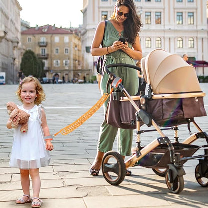 Toddler Harness Leash, Accmor 3 in 1 Cute Butterfly Kids Leash +Anti Lost Wrist Link for Outdoor Travel, Adorable Child Walking Harness Wristband Assistant Strap Belt Protector for Baby Girls (Orange)