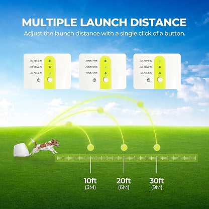 ALL FOR PAWS Automatic Dog Ball Launcher, Interactive Fetch Toy for Small to Medium Dogs, Rechargeable Pet Thrower Machine for Indoor & Outdoor Play, 3 Pcs 2-Inch Balls Included