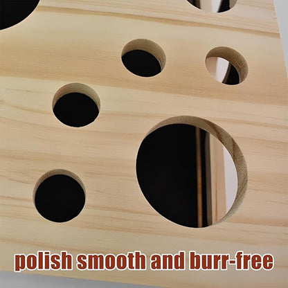 Cat Scratch Puzzle Enrichment Box with Sandpaper - Cat Nail File Enrichment Box for Indoor Cats, Stress-Free Nail Grinder & Clipper Alternative, Natural Scratching & Play (Brown)
