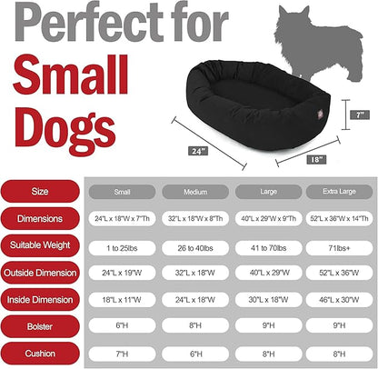 Majestic Pet Suede Shredded Memory Foam Mix Calming Dog Bed Washable - Cozy Soft Round Dog Bed with Spine for Head Support - Fluffy Donut Dog Bed, 24 Inch, Black
