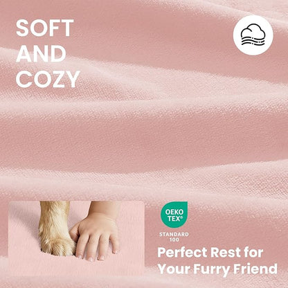 OhGeni Orthopedic Waterproof Dog Bed for Medium Dogs, Machine-Washable Removable Cover in Easy-Clean Fabric, High Density Foam & Easy-Carry Handle, Suitable for Crate, 30 inch (Pink)