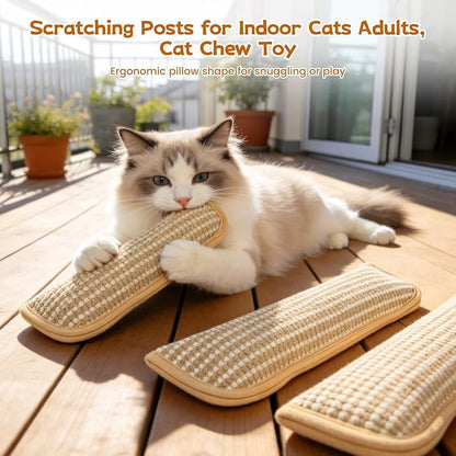 2 Pcs Catnip Toys for Cats,Interactive Catnip Chew Toy,Scratching Posts for Indoor Cats Adults,Cat Chew Toy,Enrichment Toy,Kitten Teething,Catnips Pillows for Bored Indoor (2 PCS, S)