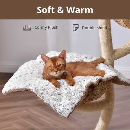 Self Warming Cat Bed, 30" x 21" Self Heating Pet Pad, Double Sided Heated Dog Mat Thermal Blanket, Soft Thermal Pet Cushion for Large Kittens Small Puppy