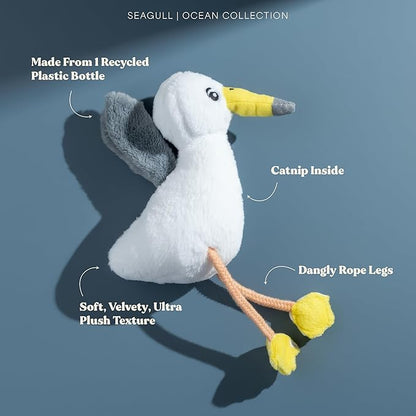 Cat Toys | Plush Toy Seagull Cat Toys for Indoor Cats | Eco Friendly Toy Made from Non Toxic Materials