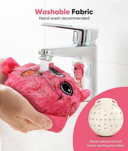 Petbobi Interactive Dog Toys Ball, USB Rechargeable Moving Dog Toy with Barking Sounds, Plush Monster Ball with Washable Cover, 4.9" Pet Toy for Small & Medium Dogs, Christmas & Birthday Gift