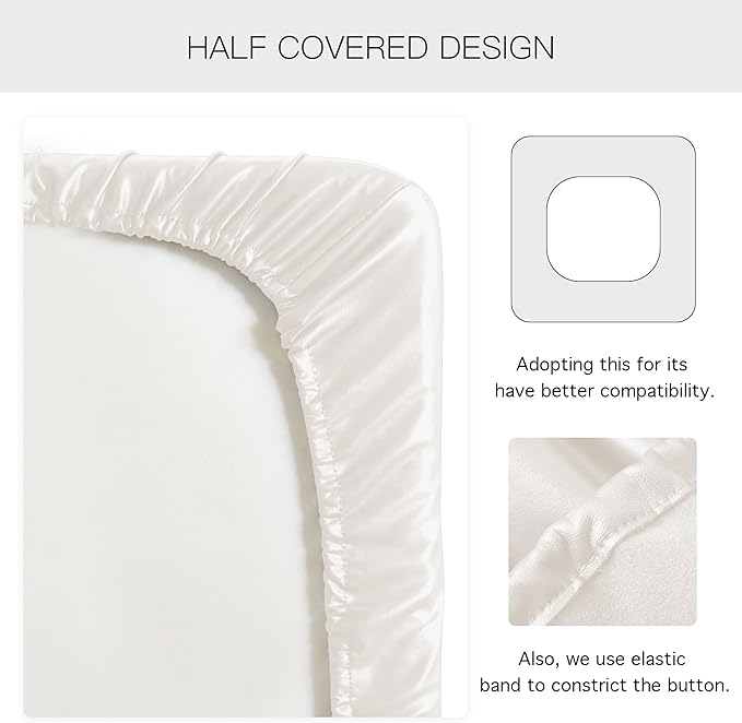 Yates Home PU Leather Couch Sofa Cushion Slipcover Water-Proof Elastic Chair RV Seat Covers Loveseat Slip Cover for Seater Replacement in Living Room（2 Piece Large Sofa Cushion Covers,Beige