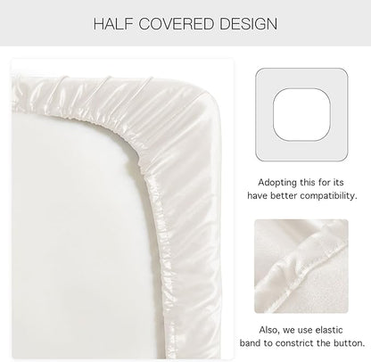 Yates Home PU Leather Couch Sofa Cushion Slipcover Water-Proof Elastic Chair RV Seat Covers Loveseat Slip Cover for Seater Replacement in Living Room（2 Piece Large Sofa Cushion Covers,Beige