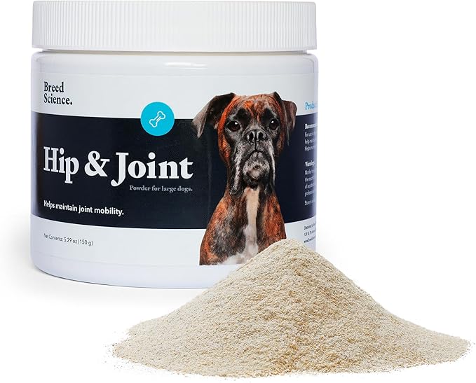 Hip and Joint Food Supplement for Dogs, Large Breeds- Glucosamine and Chondroitin Powder with Green Lipped Mussel - Pain, Inflammation Relief with Vitamins - Senior Health Supplies for Arthritis