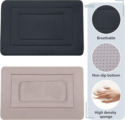 JoicyCo Dog Bed Soft Dog Crate Bed Pad Mat, 42 in Non Slip Bottom Washable Beds for Large Dogs, Pet Bed Mattress Kennel Pad, Dark Gray