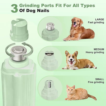 2-in-1 Dog Nail Clippers & Dog Nail Grinder with 2 LED Lights, Ultra-Quiet, Multiple Grinding Methods, USB Rechargeable and Splash Guard for Small, Medium, and Large Dogs & Cats (Green)