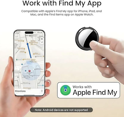 4 Pack Tracker Tags [Apple MFi Certified] Work with Apple Find My(iOS Only) Bluetooth Smart Tags Key Item Finder Waterproof Worldwide Replaceable Battery Tracking for Wallet Pets Backpack Dogs Luggage
