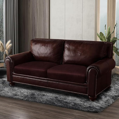 ANARACHON Leather Look Couch Cushion Covers Sofa Seat Slipcovers Sets Couches Furniture Protector for Sectional Armchair Loveseat Pets Kids Stretch Spandex Fabric (2 Cushion Loveseat, Burgundy)