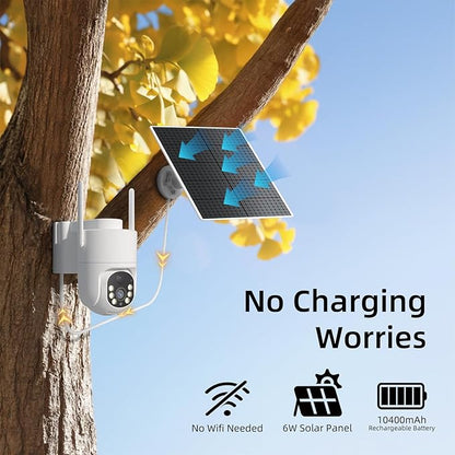 4G LTE Cellular Security Camera, No WiFi Solar Powered Security Camera, Auto Tracking, Color Night Vision, Motion Detection, 2 Way Audio, Built in SIM Card, Support Verizon/AT&T/T-Mobile(4 Pack)