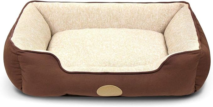 – Premium Dog or Cat Bed | Large Dog Bed Measures 30 x 23 x 7, Perfect for Pets up to 55 lbs. | 100% Polyester Pet Bed with Skid-Free Bottom | Brown