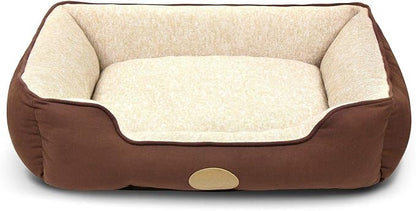 – Premium Dog or Cat Bed | Large Dog Bed Measures 30 x 23 x 7, Perfect for Pets up to 55 lbs. | 100% Polyester Pet Bed with Skid-Free Bottom | Brown