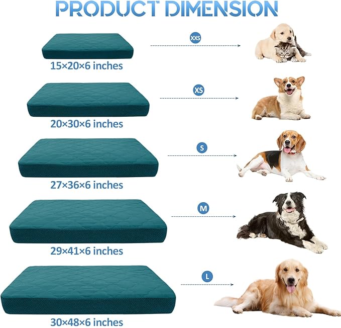 CHHKON Dog Bed Covers Replacement Washable Waterproof Pet Puppy Bed Cover for Dog(Peacock Blue,30x20x6 inch)