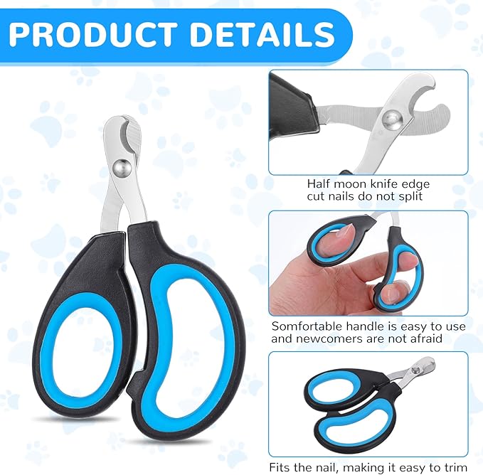 Lemecima 20 Pcs Cat Nail Clipper Bulk Kitten Claw Trimmer Pet Nail Cutter Claw Care for Cats, Kittens, Bunny, Puppy, Rabbit, Gatos, and More