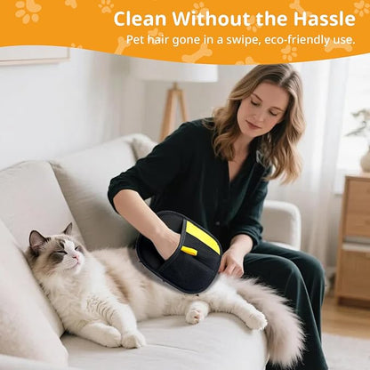 4 Pack Pet Hair Removal Glove,Efficient Pet Hair Remover for Dogs and Cats,Gentle Dog Hair Remover and Cat Hair Remover,Soft Pet Hair Remover Glove for Furniture and Clothing,Hair Removal Glove