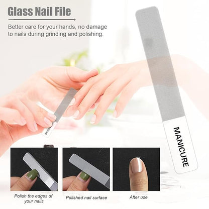 Manicure Set Professional Nail Clippers Pedicure Kit, 16 pcs Stainless Steel Nail Care Tools Grooming Kit with Luxurious Travel Leather Case for Thick Nails Men Women Gift (White)