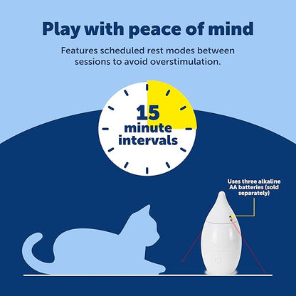 PetSafe Zoom Rotating Laser Cat Toy - Encourages Multi-Cat Play - Dual Red Laser Beams - Motion Toy - Whisper Quiet Operation - Battery Operated