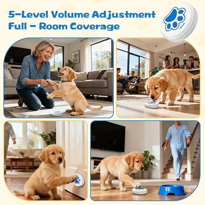ChunHee Dog Bells to Go Outside - Bell for Dogs to Ring to Go Potty | Chew-Proof Dog Door Bell | 0-115dB Adjustable Volume & 28 Ringtones | Bells for Dog Training to Go Outside Without Barking