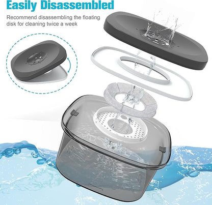 UPSKY 4L Dog Water Bowl 135oz No Spill Dog Bowl Extra Large Capacity Slow Drinking Water Feeder, Splash Proof Pet Water Dispenser Vehicle Carried Travel Water Floating Bowl for Dogs, Cats