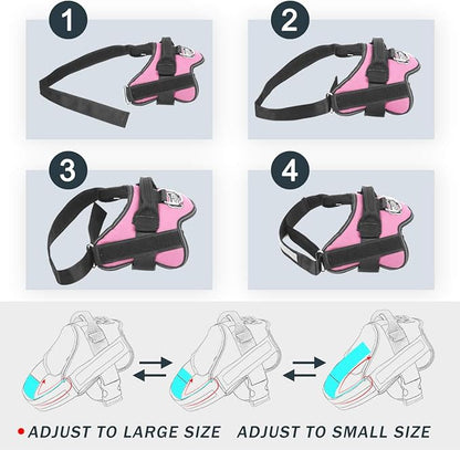 Bolux Dog Harness, No-Pull Reflective Dog Vest, Breathable Adjustable Pet Harness with Handle for Outdoor Walking - No More Pulling, Tugging or Choking (Pink, L)