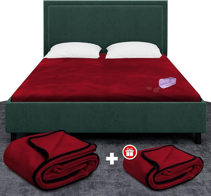 Paw Buddies Premium Waterproof Blanket 80"x90" Velvet-Feel Reversible Throw – Leakproof, Machine Washable Bed & Sofa King Size Protector for Couples, Pets & Travel + Bonus Small Blanket