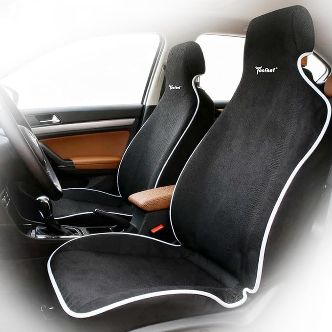 600g Ultra-Thick Car Seat Cover Towel,Heavy-Duty Absorbent Terry Cloth Sweat Protector for Gym,Beach&Athletes,Eco-Friendly Universal Fit for Sedans,SUV&Minivans,Non-Slip Machine Washable-Black