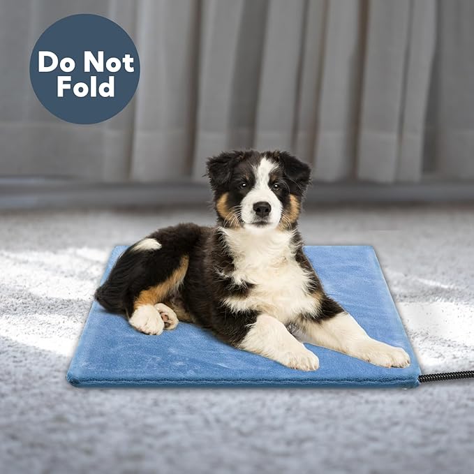Heating Pad for Cats and Dogs Outdoor,Indoor Warming Cat Heating Pad, Waterproof，Chew Resistant Cord (Blue, 20 X 16)