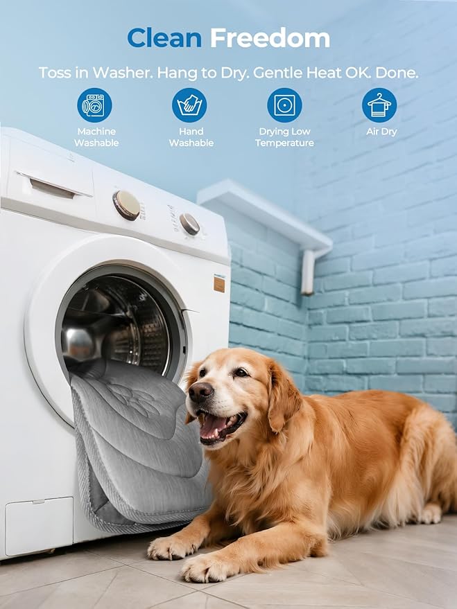 Dog Cooling Mat, Anti-Slip, Thick 3D Orthopedic Summer Pad for Dogs & Cats, Q-MAX > 0.5, Non-Toxic, Machine Washable, Chew-Resistant, Portable for Crate, Bed, Sofa, Car (Cool Grey, Medium)