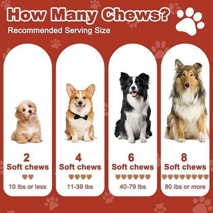 Dog Multivitamin Chewable, with Glucosamine Chondroitin, Digestive Enzymes & Probiotics, for Digestion Support, Immune, Skin, Coat, Joints & Bones Healthy, 120 Chews