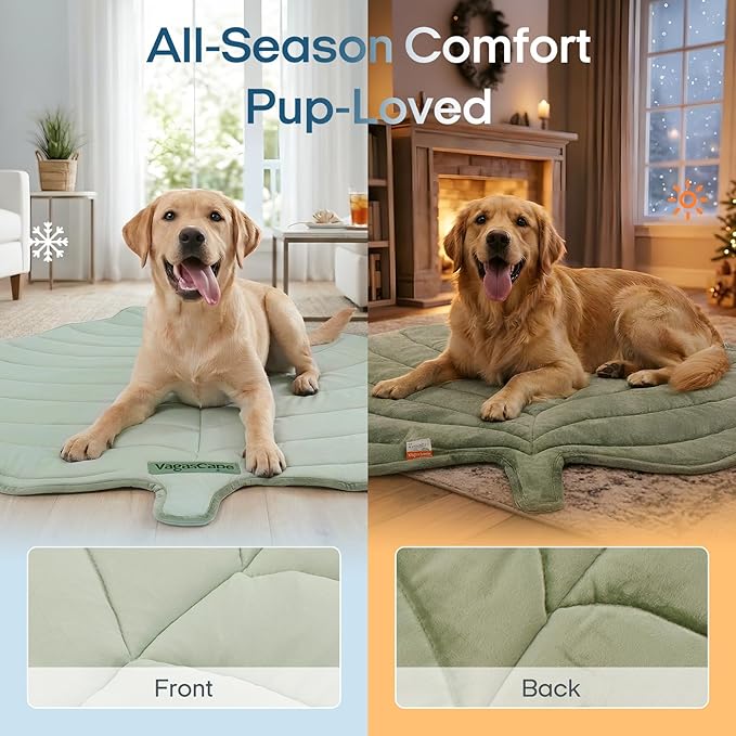 Vagascape Dog Cooling Mat, Washable Pet Cooling Mat, 47" x 45" Thick & Durable Large Cooling Mat for Dogs, Portable Foldable Premium Cooling Pad for Indoor, Outdoor, Travel, Camping, Patio and Beach