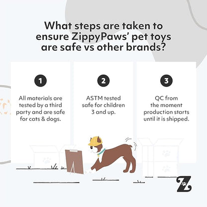 ZippyPaws Burrow Replacement Miniz - Interactive Dog & Puppy Toys for Boredom, Stimulating Pet Products to Keep Them Busy, Plush Refills for Hide & Seek Puzzle, Squeaky Toy for Enrichment - Cookies