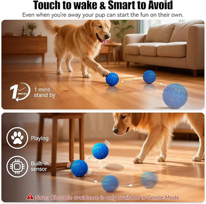 Interactive Dog Toys - Chew-Proof Dog Ball for Aggressive Chewers, Self-Moving Automatic Vibration with 3 Modes, IP54 Waterproof E-TPU, Ideal for Medium and Large Dogs