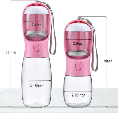 Cibaabo Dog Water Bottle with Food Container, Travel Puppy Water Bowl, Portable Pet Dispenser, Dog Stuff Accessories Items, Puppy Essentials Necessities for Yorkie Chihuahua Cat Walking and Hiking