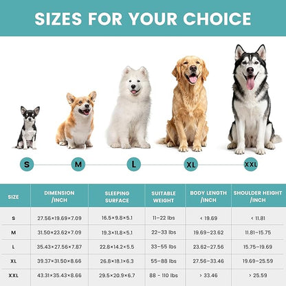 Dog Beds for Large Sized Dogs 35x28 Inch, Comfort-Sided Orthopedic Dog Bed Couch with Breathable Shredded Memory Foam, Faux Rabbit Fur Pet Bed, Non-Detachable, Non-Slip, Machine Washable